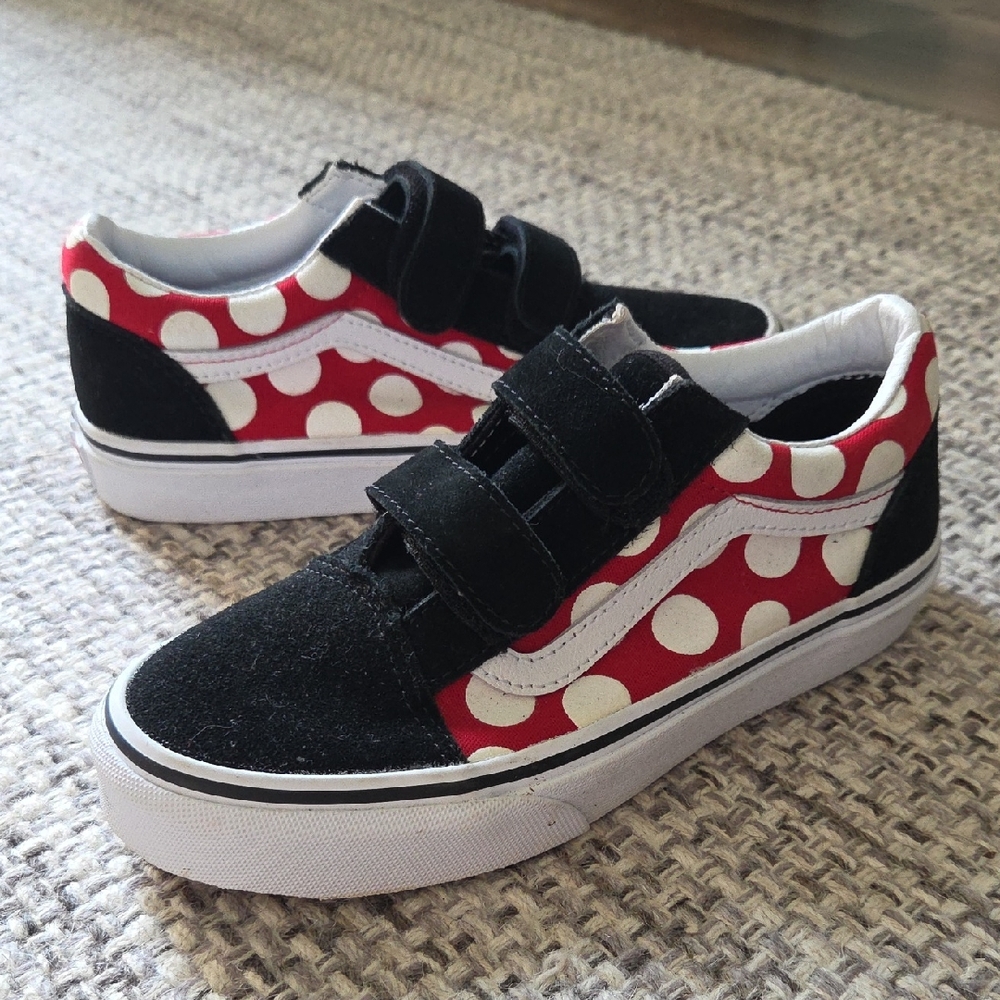 Vans Kids Old School V Polka Dot Sneakers - Black, Red And White